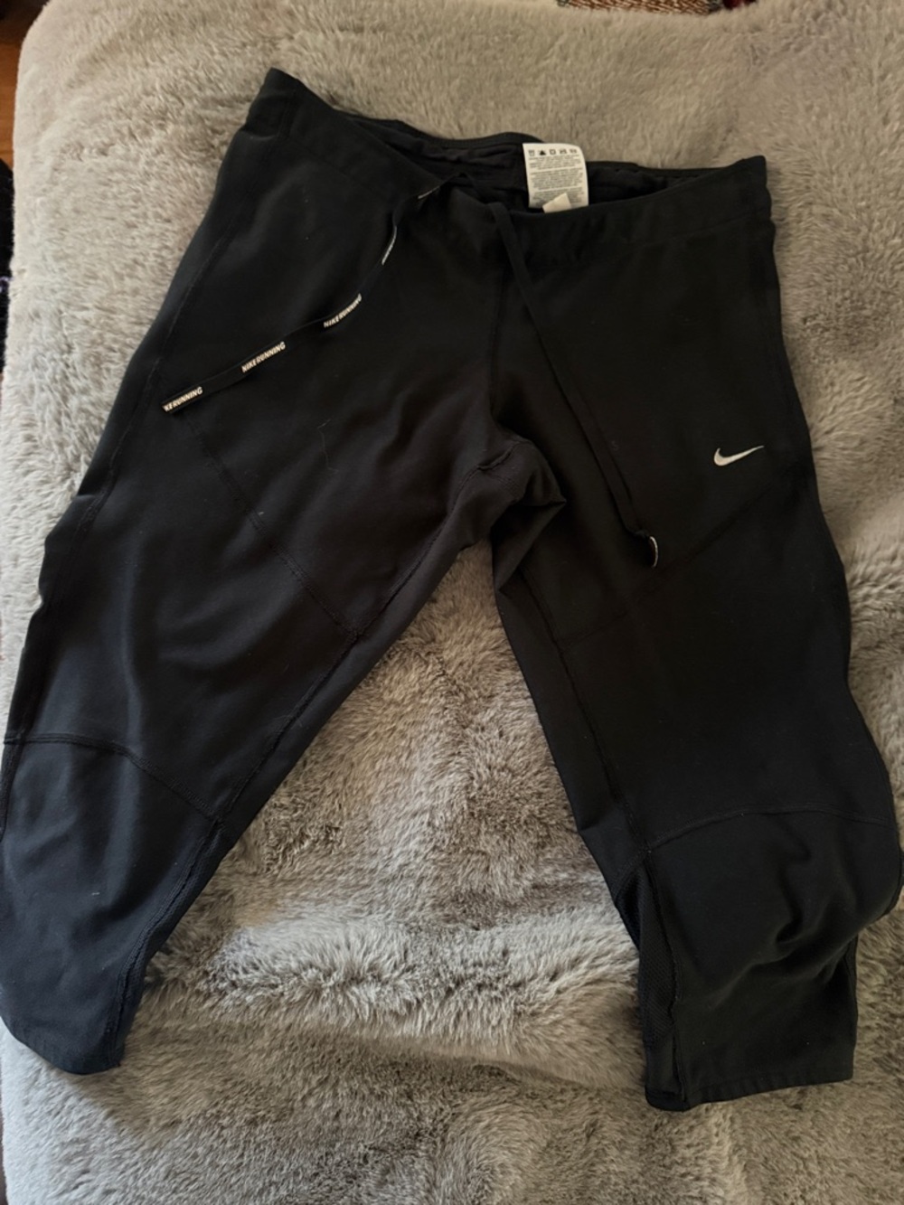 Nike Black Jogger Pants with White Swoosh